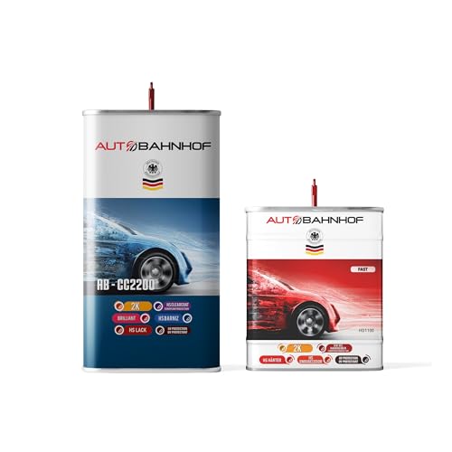 AB-CC2200 2K HS Clear Coat Premium & AB-HD1100 2K UV HS Hardener Fast (Kit) – High-Gloss Automotive Clear Coat | Fast-Drying & Fuel-Resistant | Ideal for Collision Repair - color: 2K HS Clear Coat Premium & 2K UV HS Fast Hardener