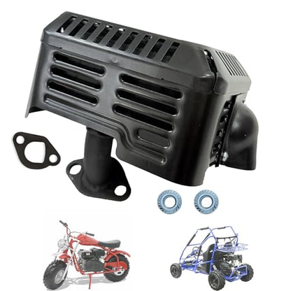 Mini Bike& Go Kart Exhaust Muffler with Deflector for Coleman KT196 CT200U, CT200U-EX,BT200X,Axis 200 Baja MB200 MB165 Doodlebug Small Engine Muffler 196cc 212cc Silencer
