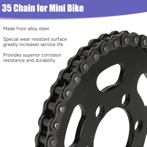 37mm Bore 40T Sprocket 35 Chain with 140 Links for Mini Bike CT100U - color: black sprocket 40T
