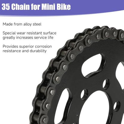 37mm Bore 40T Sprocket 35 Chain with 140 Links for Mini Bike CT100U - color: black sprocket 40T