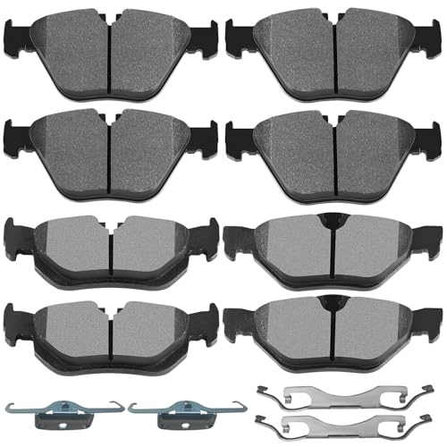 D918 D1267 SCITOO Front Rear Brake Pads Sets Semi-Metal 8pcs - size: Front-D918 & Rear-D1267