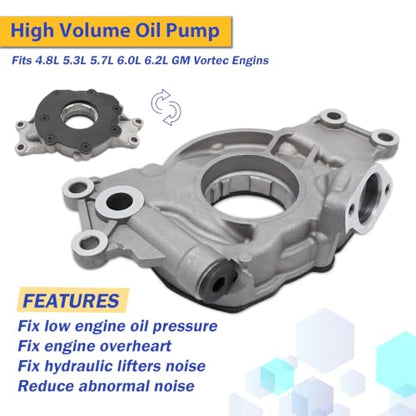 High Volume Oil Pump for Select Chevy GMC Cadillac Hummer 4.8L-6.2L Models