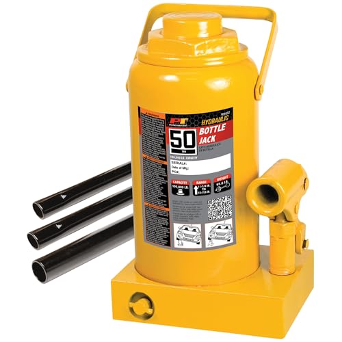 Performance Tool W1637 50 Ton Heavy Duty Hydraulic Bottle Jack - size: 50-Ton - Standard