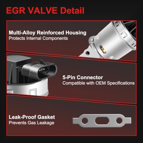 EGV612 EGR Valve kit 12564563 Replacement Emission EGR Valves Compatible with Buick for Rendezvous for Century for Terraza 2000-2007, for Impala for Equinox for Malibu for Alero