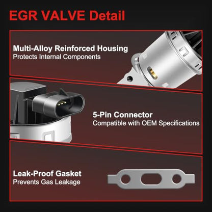 EGV612 EGR Valve kit 12564563 Replacement Emission EGR Valves Compatible with Buick for Rendezvous for Century for Terraza 2000-2007, for Impala for Equinox for Malibu for Alero