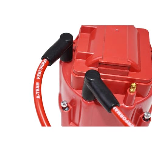 A-Team Performance 6-Cylinder Spark Plug Wire Set - Pack of 6, Red Two-Layer 8.0mm Silicone Wiring - Low-Resistance Ignition Wire Set - Compatible with GMC & Chevy 230/250/292/350 Engines