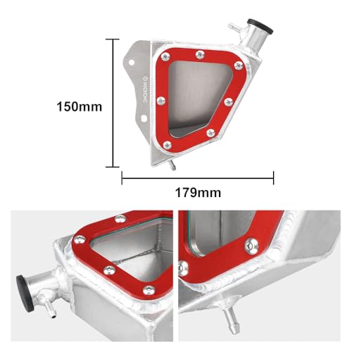 NICECNC Aluminum Radiator Tank, Reservoir Expansion Tank, Red - color: red