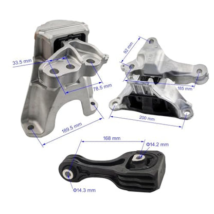 Engine Motor Transmission Mount Set Compatible with 2016 2017 2018 2019 Honda Civic 2.0L Automatic Replace A45004 A45006 A45005 9957 9963 9958 50820TBAA02 50890TBAA82 50820TBAA81 - size: 2016-2019 Civic 2.0L Auto