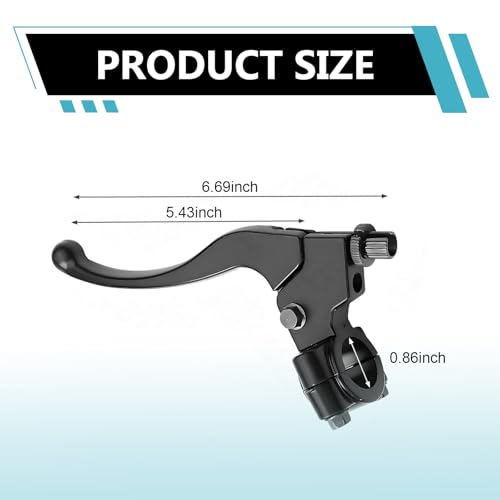1 Set Motorcycle 7/8" Left Clutch Lever Handle Cable, Adjustable Lever & Smooth Cable, Waterproof Anti-Breakage Brake Grip, for 50CC-70CC 90CC 110CC 125CC 140CC 150CC Engines (Black)