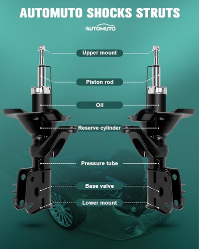 AUTOMUTO 2 Pcs Front Struts Shock Absorbers Fits 2001-2003 for Acura EL - size: 2 Pieces Front Shock Absorber