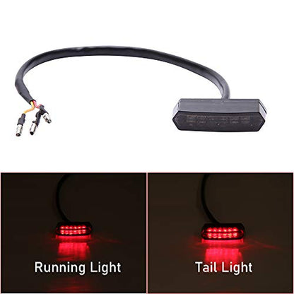 DREAMIZER Motorcycle Mini Tail Light LED Blinker License Plate Light Auxiliary Indicator Light Black for Electric Bike Bobber Roller Quad and ATV - size: Polygon