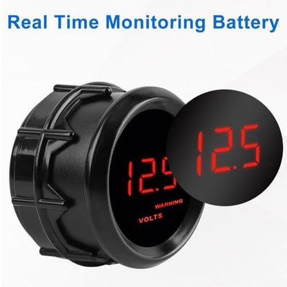 DC12V Voltmeter Red Digital LED Volt Gauge Voltage Meter Kit 2" 52mm - size: Volt Gauge