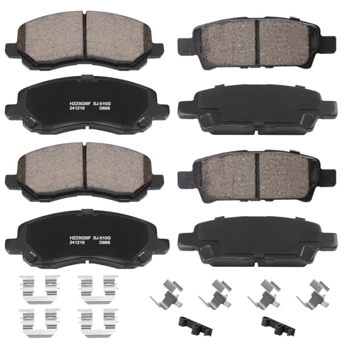 D866+D1037 Front and Rear Ceramic Brake Pads Kit Fit - style: HZ866+HZ1037