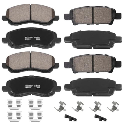 D866+D1037 Front and Rear Ceramic Brake Pads Kit Fit - style: HZ866+HZ1037