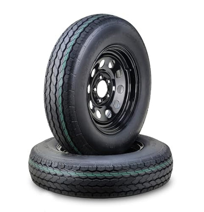 Free Country Trailer Tire Wheel ST205/75D15 6PR 101L 5X5 Black Mod Rim Pk2 - size: ST205/75D15 (5x5PCD) /6PR