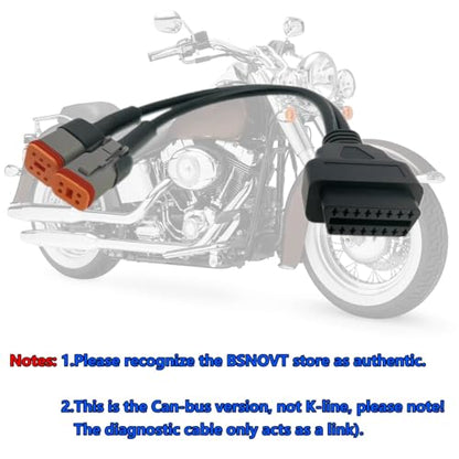 OBD2 Diagnostic Scanner Adapter Cable fits for Harley Davidson,2 in 1 Motorcycle OBD Scanner Adapter Cable (16Pin to 4Pin and 16Pin to 6Pin) 12" OBD2 Cable