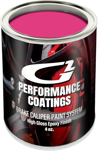 G2 High Temperature Brake Caliper Paint Kit - High Gloss, Wear and Heat Resistant, Epoxy Paint System - Dries Hard, No Flaking or Fading - Pink - color: Pink