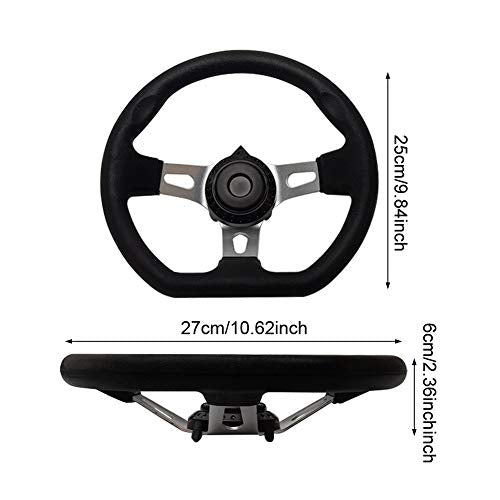 Go Kart Steering Wheel 10.5inch, 3 Spoke Universal Replacement Wheel