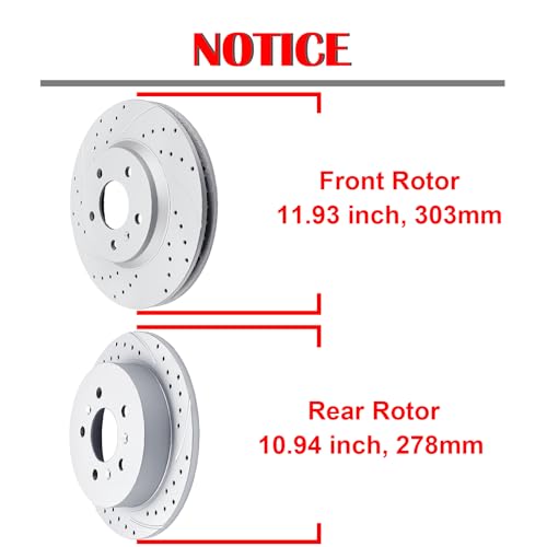 Acinoparts Front and Rear Brake Kit for 2006 2007 2008 2009 2010 Chevrolet - size: ABK5512655125