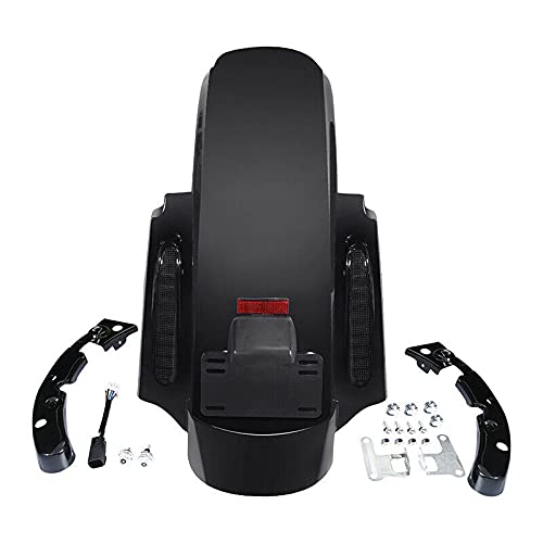 TCMT Hard Saddlebags 6X9" Speaker Lids & Liners Carpet Insert + LED Rear Fender Fit For Harley Touring Road King Electra Glide Street Glide Road Glide Ultra Classic 2009-2013 - color: Rear Fender Smoke Lens, size: Hard Saddlebags 6x9" Lids(Chrome Latches)