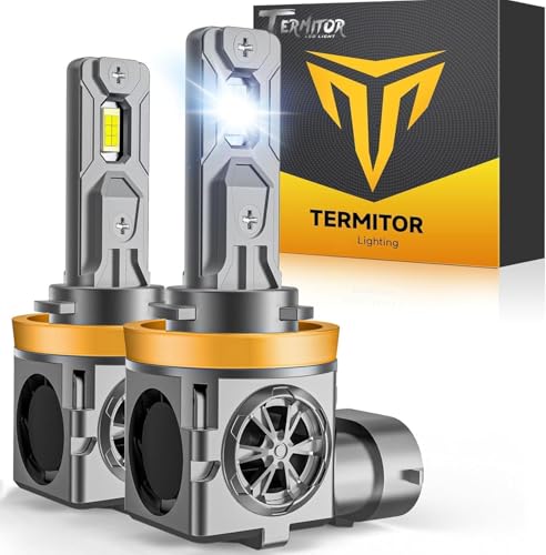 Termitor Upgraded H11/H9 Bulbs, 120,000LM 15X Extreme Brightness, 6500K Cool White, Real 1:1 Halogen Mini Size, 10-Year Service Life, H16 H8 Driving Fog Lights Replacement, Plug-and-Play, Pack of 2 - color: M1 H11-H9