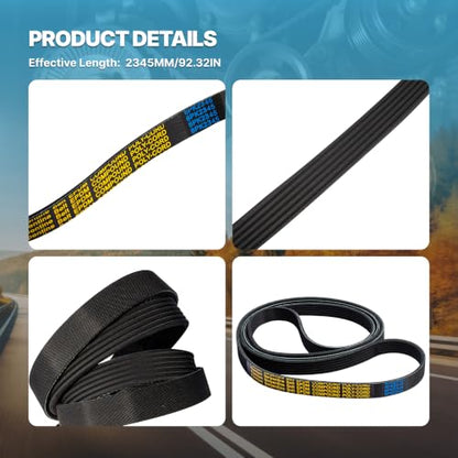 6PK2345 Serpentine Belt Compatible with Chevrolet Express Silverado - size: 6PK2345-2345mm