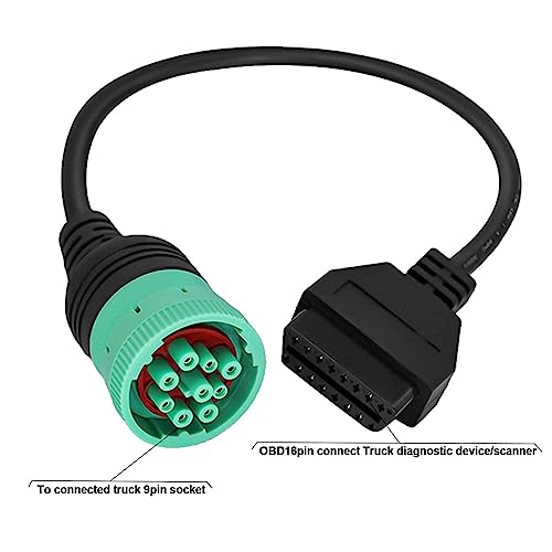 9 Pin to 16 Pin OBD2 Adapter Cable for Heavy Duty Trucks - style: J1939 9pin