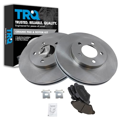 TRQ Front Brake Pad and Rotor Set Ceramic Vented Rotors - style: BKA10809
