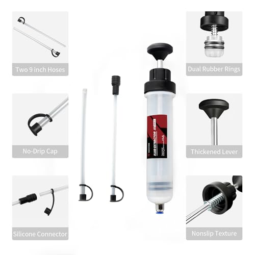 Thorstone 200cc Fluid Extractor Pump with 2pcs 22cm PVC Suction Tubes - size: 200cc