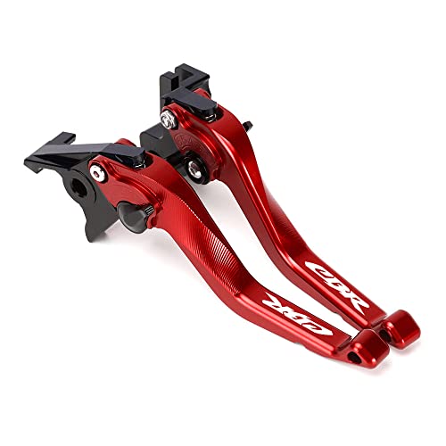 Motorcycle Short Brake Clutch Levers Compatible with H.onda CBR500R 2013-2021 CBR300R 2014-2021 | Front Shorter Levers Handles CBR 300R 500R CBR300 R CBR500 R Accessories (red) - color: Red