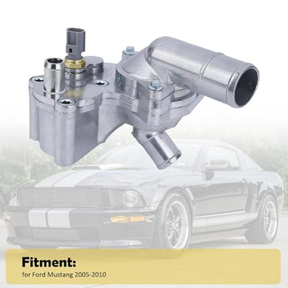 Upgraded Aluminum Thermostat Housing Assembly with Sensor, 1 Hole - size: Mustang 2005-2010, 1 Hole