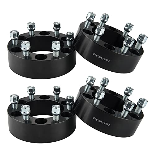 PHILTOP 6x5.5 Lug-Centric Wheel Spacers 2 inch for GMC Sierra 1500 - color: Black, size: 6x5.5" -108mm -M14x1.5 -2" thick