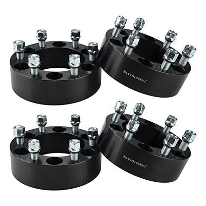 PHILTOP 6x5.5 Lug-Centric Wheel Spacers 2 inch for GMC Sierra 1500 - color: Black, size: 6x5.5" -108mm -M14x1.5 -2" thick