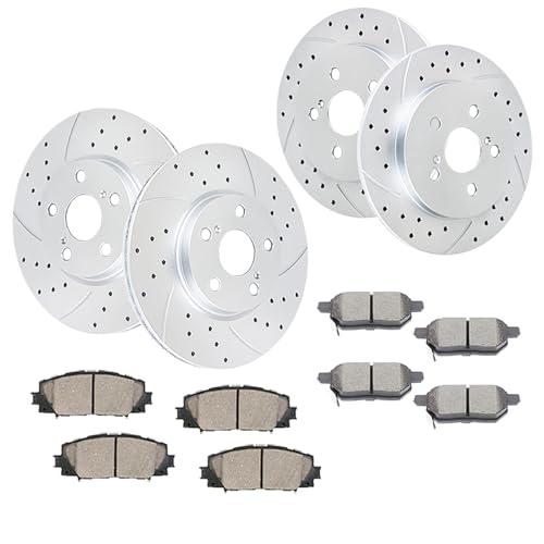 Acinoparts Front and Rear Brake Kit for Toyota 2009-2019 Corolla 2009-2014 - size: HMBK21701