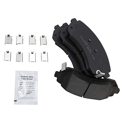 TRQ Front and Rear Brake Pad and Rotor Set Ceramic - style: BKA36435
