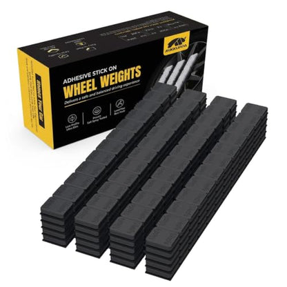 MIKKUPPA 1/4oz Adhesive Stick on Wheel Weights, Black 0.25oz, 60oz/Box - color: Black, size: 240 PCS