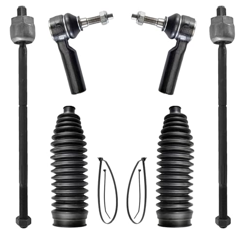 6pcs Front Steering Kit Tie Rod End Inner and Outer and Boots for Ford Mustang 2005 2006 2007 2008 2009 2010