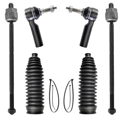 6pcs Front Steering Kit Tie Rod End Inner and Outer and Boots for Ford Mustang 2005 2006 2007 2008 2009 2010