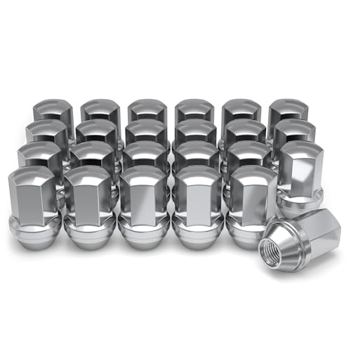 White Knight M14x1.5 Solid Piece Factory Style (1.78") for Silverado, Suburban, Tahoe, Traverse, Sierra, Yukon, Escalade, XT’s and GM New EV SUV Trucks - 1709DL-24 (24 Pack) - color: CHROME, size: 1.78" Long, style: 24 PACK