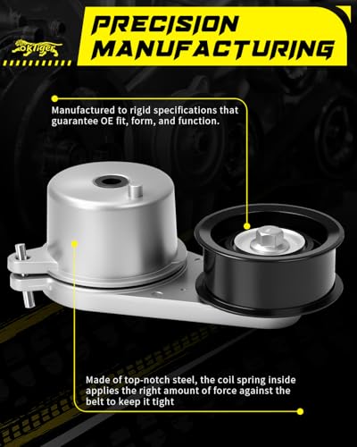 Oktiger Belt Tensioner Assembly with Pulley for Nissan 370Z 2009-2019, 350Z GT-R, for Infiniti G37 2008-2013, G35 EX35 Fx35 EX37 2013 Q40 Q50 QX50 QX70 Belt Tensioner OE# 119551EA0A 119551EA0B 39129 - size: 39129