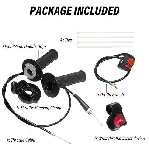 Universal Mini Bike Throttle Assembly&Cable Kit | Direct Replacement for Coleman BT200X,CT200U/EX,MB200&Predator 212cc/196cc Engines | Fits Most 7/8" Handlebar Mini Bikes with Cruise Control (Black) - color: Black