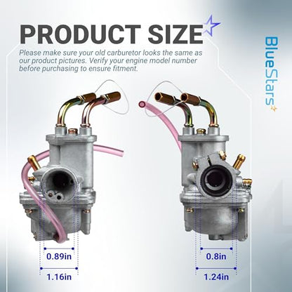 BlueStars PW50 Carburetor Kit - Compatible with Yamaha PW50 Peewee 1981-09