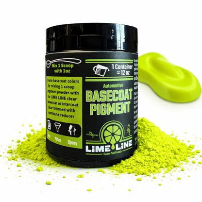 LiME LiNE Bright 90's Neon Basecoat Maker Pigment Powder, Automotive Grade Basecoat (Bright 90s Neon Yellow) - color: Bright 90's Neon Yellow
