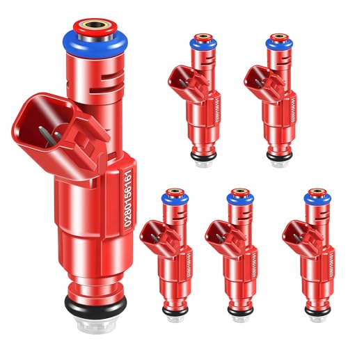Fuel Injectors 0280156161 Set of 6 Compatible with Jeep Grand Cherokee 1999-2004,for Dodge Dakota 2000-2003,for Ford Mustang 1999-2004，for Windstar 1999-2003 Automotive Injector