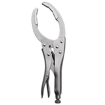 MacWork Locking Grip Oil Filter Wrench, 9.5in/240mm, Chrome Vanadium Steel Jaws