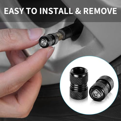 Tire Valve Stem Caps for Dodge Metal Car Wheel Air caps Auto Valve Stem Caps Accessories 4 Pcs Black - color: red-6908