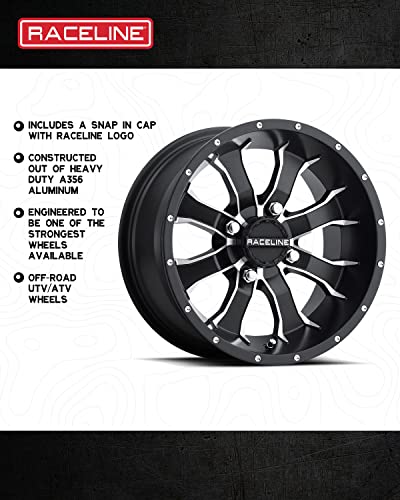 Raceline Wheels A77 MAMBA UTV/ATV Wheel Black Machined Finish 15x7" 4x156", 5 mm offset/(4.2"B/S) - color: BLACK w/MACHINED FACE, size: 15x7" inches, 4X156, 5/4.2"