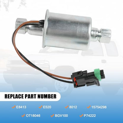 Fuel Lift Pump Diesel E8413 Replacement For Chevy GMC 6.5L C2500 C3500 K2500 K3500 G2500 G3500 1992-2002 Replace E520, 8012, 15754298, OT18046, BGV100, P74222