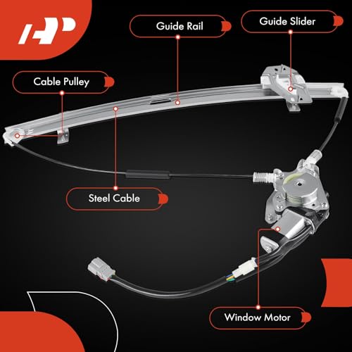 A-Premium Front Driver Side Power Window Regulator with Motor (4-Pin) - size: Front Driver Side