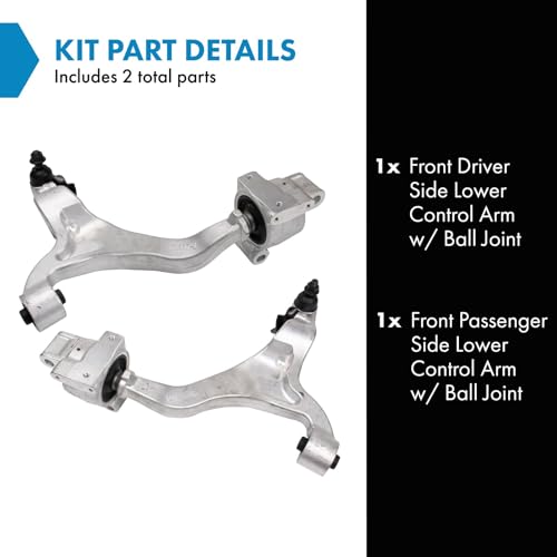 TRQ Front Lower Left and Right Control Arm and Ball Joint Set 2 Piece - style: PSA30859